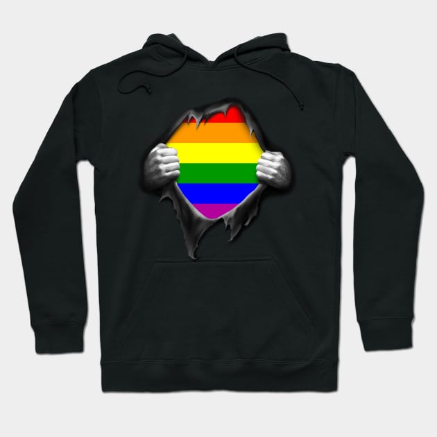 Premium Gay Pride Rainbow Shirt Hoodie by nikolayjs